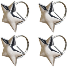 Lade das Bild in den Galerie-Viewer, 4er Set Serviettenringe Stern Silber