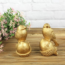 Lade das Bild in den Galerie-Viewer, 2er Set Dekovogel Gold Polyresin