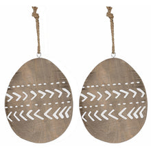 Lade das Bild in den Galerie-Viewer, 2er Set Deko Osterei Holz