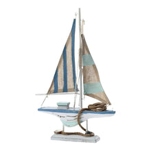 Lade das Bild in den Galerie-Viewer, Deko Segelboot Weiß Blau