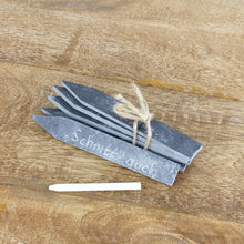 Lade das Bild in den Galerie-Viewer, 6er Set Pflanzstecker Kräuterstecker Schiefer Grau