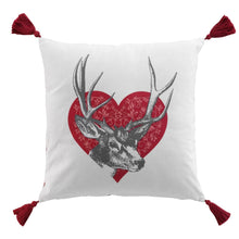 Lade das Bild in den Galerie-Viewer, Kissen Herz und Hirsch 40 x 40 cm