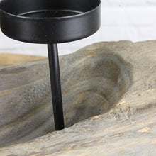 Lade das Bild in den Galerie-Viewer, Advenzkerzenständer, Holz massiv weiss, Metall schwarz