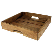 Lade das Bild in den Galerie-Viewer, Holztablett viereckig Braun