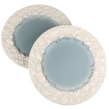 Lade das Bild in den Galerie-Viewer, 2er Set Deko Teller Maritim Ø 33 cm mit Muscheln