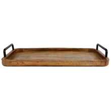 Lade das Bild in den Galerie-Viewer, Tablett Mangoholz mit Metallgriff 50 cm
