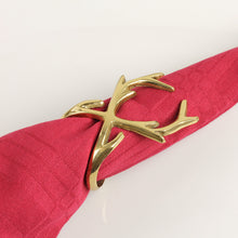 Lade das Bild in den Galerie-Viewer, 6er Set Serviettenring Geweih Gold