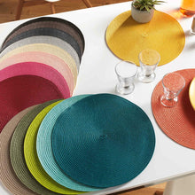 Lade das Bild in den Galerie-Viewer, 4er Platzset rund Beige Kunststoff