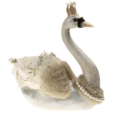 Lade das Bild in den Galerie-Viewer, Schwan mit Krone, weiß/gold-perlenbesetzt