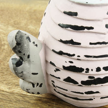 Lade das Bild in den Galerie-Viewer, 2er Set Huhn Keramik Grau Rosa