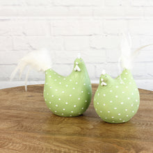 Lade das Bild in den Galerie-Viewer, 2er Set Dekohuhn Keramik Grün