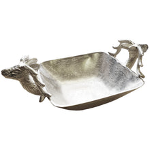 Lade das Bild in den Galerie-Viewer, Dekoschale Hirsch / Rentier Metall Silber