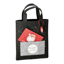 Lade das Bild in den Galerie-Viewer, Filztasche Weihnachten mit Postkarte-grau