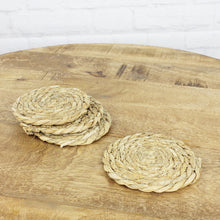 Lade das Bild in den Galerie-Viewer, 4er Set Seegras Untersetzter für Glas Ø 12 cm,