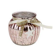 Lade das Bild in den Galerie-Viewer, Windlicht mit Holzstern Rot, Silber oder Rosé