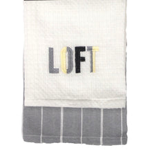 Lade das Bild in den Galerie-Viewer, Küchentücher, 2-Set, 1x Weiß Waffelstrucktur, 1x Grau/Weiß