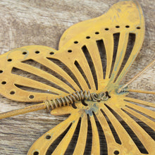 Lade das Bild in den Galerie-Viewer, 2er Set Gartenstecker Schmetterling Metall Rost