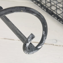 Lade das Bild in den Galerie-Viewer, Wandregal Metall Grau mit Haken