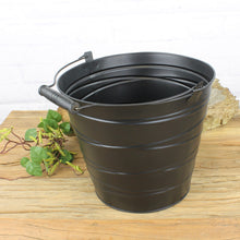 Lade das Bild in den Galerie-Viewer, Dekoeimer Zink Schwarz