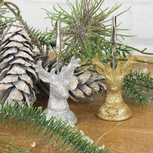 Lade das Bild in den Galerie-Viewer, 4er Set Kartenhalter Hirsch Silber oder Gold Glitzer