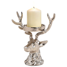 Lade das Bild in den Galerie-Viewer, Kerzenhalter Hirschkopf Silber