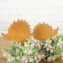 Lade das Bild in den Galerie-Viewer, 2er Set Metall Igel Rost