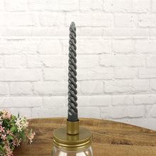 Lade das Bild in den Galerie-Viewer, 8er Set Tischkerze Twist Dunkelgrau