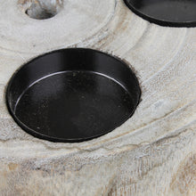 Lade das Bild in den Galerie-Viewer, Advenzkerzenständer Holz, rund, antharzit/grau