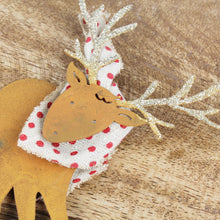 Lade das Bild in den Galerie-Viewer, 2er Set Pflanzenstecker Rentier Rost / Gold