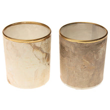 Lade das Bild in den Galerie-Viewer, 2er Set Teelichthalter Glas Braun Gold