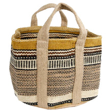 Lade das Bild in den Galerie-Viewer, Korb / Tasche Boho Senfgelb Schwarz Beige