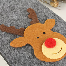 Lade das Bild in den Galerie-Viewer, Bestecktasche Filz grau - Rentier & Santa Set mit 4