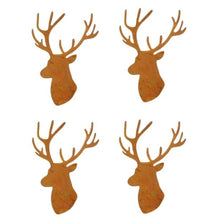 Lade das Bild in den Galerie-Viewer, 4er Set Kerzenstecker Hirschkopf Rost