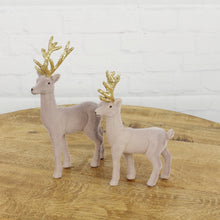 Lade das Bild in den Galerie-Viewer, Hirsch Samt Beige Gold 18 oder 23 cm