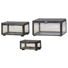 Lade das Bild in den Galerie-Viewer, Schmuck Boxen-Set, 3-Set, Matall anthrazit-Glas