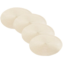 Lade das Bild in den Galerie-Viewer, 4er Platzset rund Beige Kunststoff