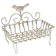 Lade das Bild in den Galerie-Viewer, Seifenschale antik creme mit Vogel, Metall