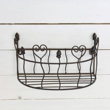 Lade das Bild in den Galerie-Viewer, 2er Set Wandkorb Dunkelrostfarben Halbrund