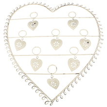 Lade das Bild in den Galerie-Viewer, Bilderrahmen Herz mit 8 Bilderhaltern Weiß Blech