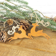 Lade das Bild in den Galerie-Viewer, 2er Set Hängedeko Rentier Rost