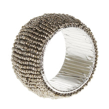 Lade das Bild in den Galerie-Viewer, 6er Set Serviettenringe Perlen rund silber