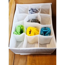 Lade das Bild in den Galerie-Viewer, Schubladeneinteiler Faltbox Grau Weiß Vlies