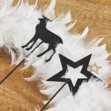 Lade das Bild in den Galerie-Viewer, Gartenstecker Stern Hirsch Schwarz Gold