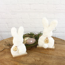 Lade das Bild in den Galerie-Viewer, 2er Set Aufsteller Hase Flauschig Weiß
