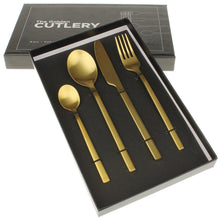 Lade das Bild in den Galerie-Viewer, Besteckset 4teilig gold matt