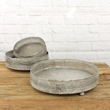 Lade das Bild in den Galerie-Viewer, 3er Set Tablett, Antikgrau