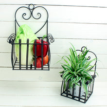 Lade das Bild in den Galerie-Viewer, Wandkorb 2er Set dunkelrost Eckig