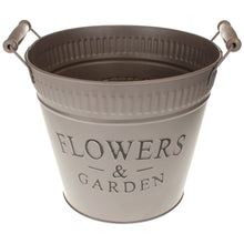 Lade das Bild in den Galerie-Viewer, Zinkeimer Taupe Flowers & Garden