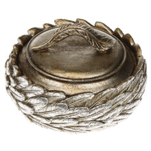 Lade das Bild in den Galerie-Viewer, Schmuckdose rund Feder Silber