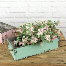 Lade das Bild in den Galerie-Viewer, 2er Set Pflanzkiste mit Henkel rose und türkis